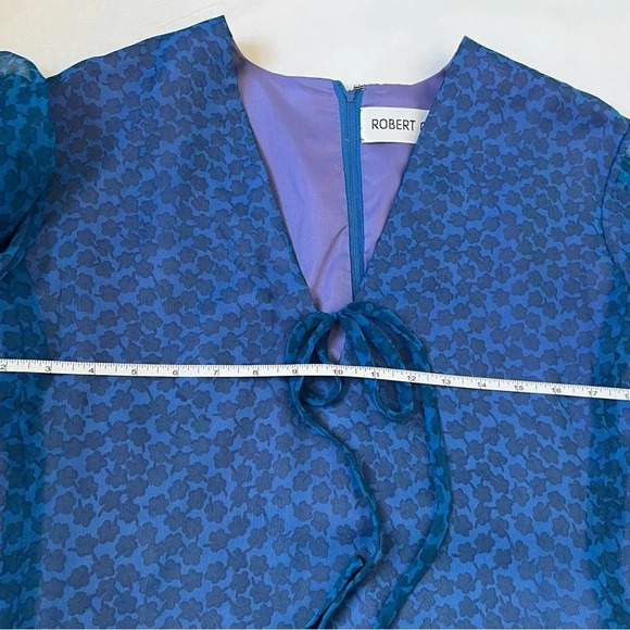 VTG Vintage ROBERT COURTNEY GENE ROYE Blue Designer Dress Size 18 - Picture 9 of 14